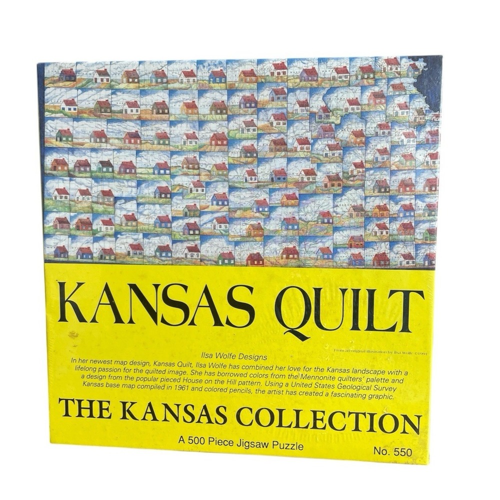 Kansas Quilt Jigsaw Puzzle 500 Piece Artist Lisa Wolfe Peirce Co. Sealed New